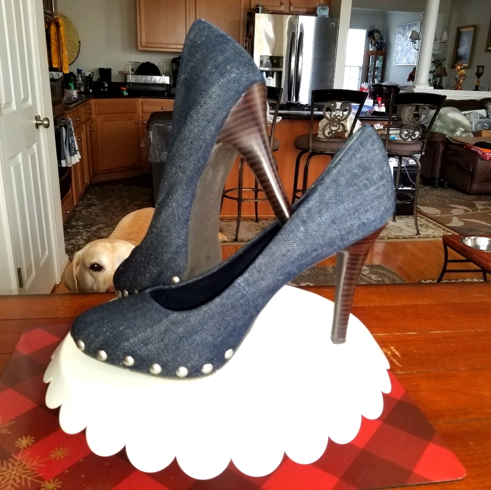 BCBG Denim 5 inch heels
